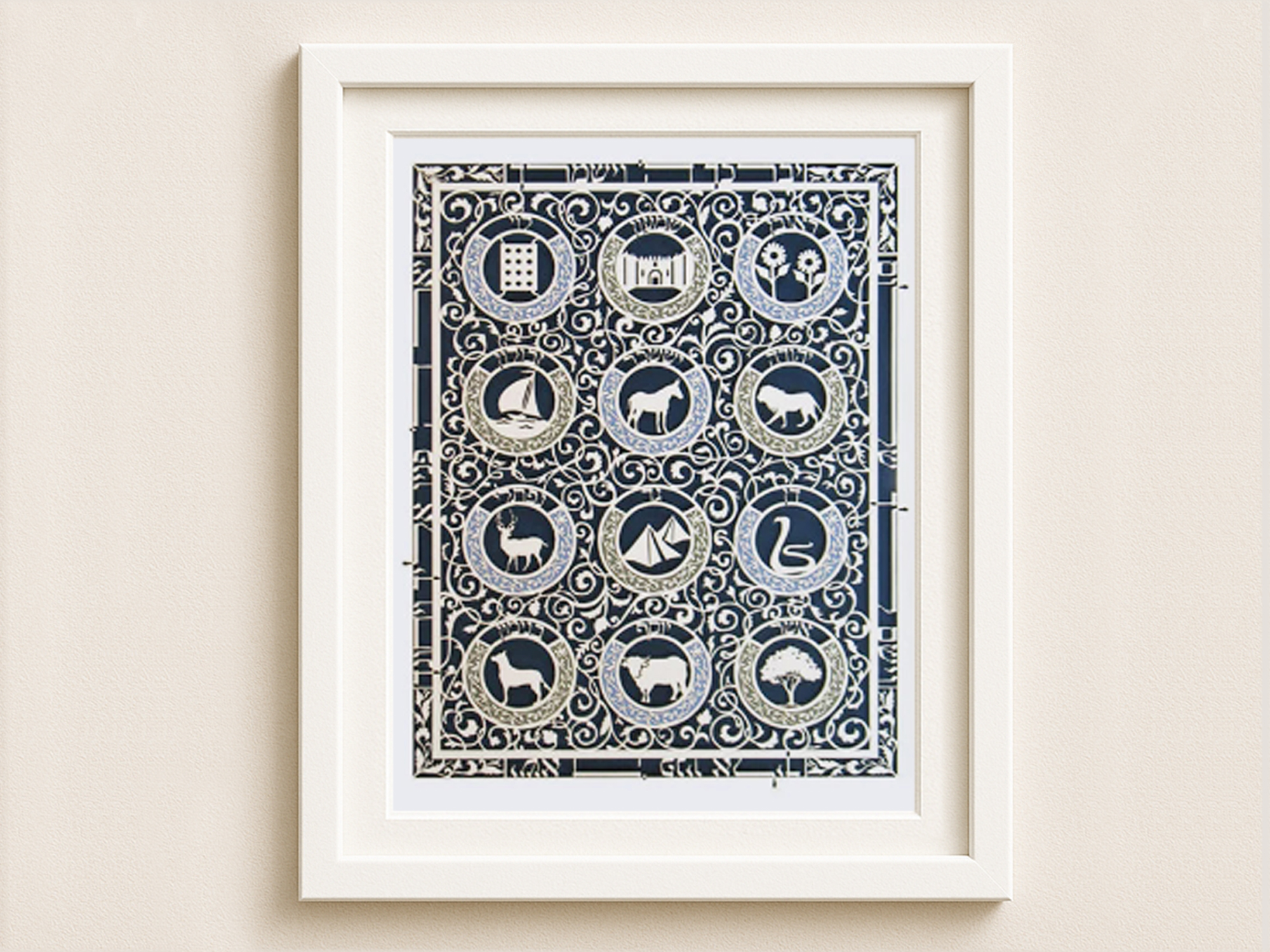 12 Israel tribes papercut design