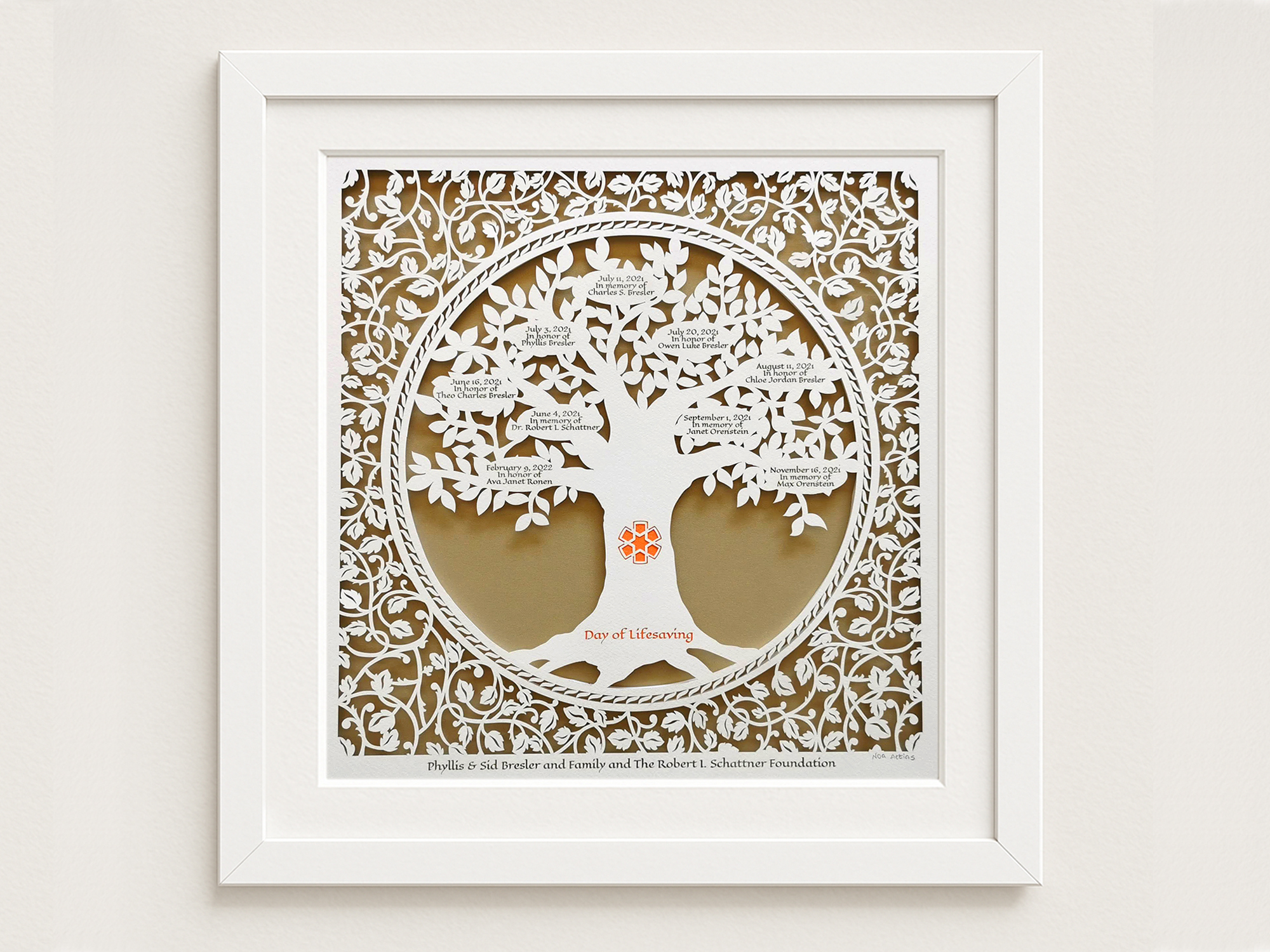 Ft6 family tree personalized papercut design