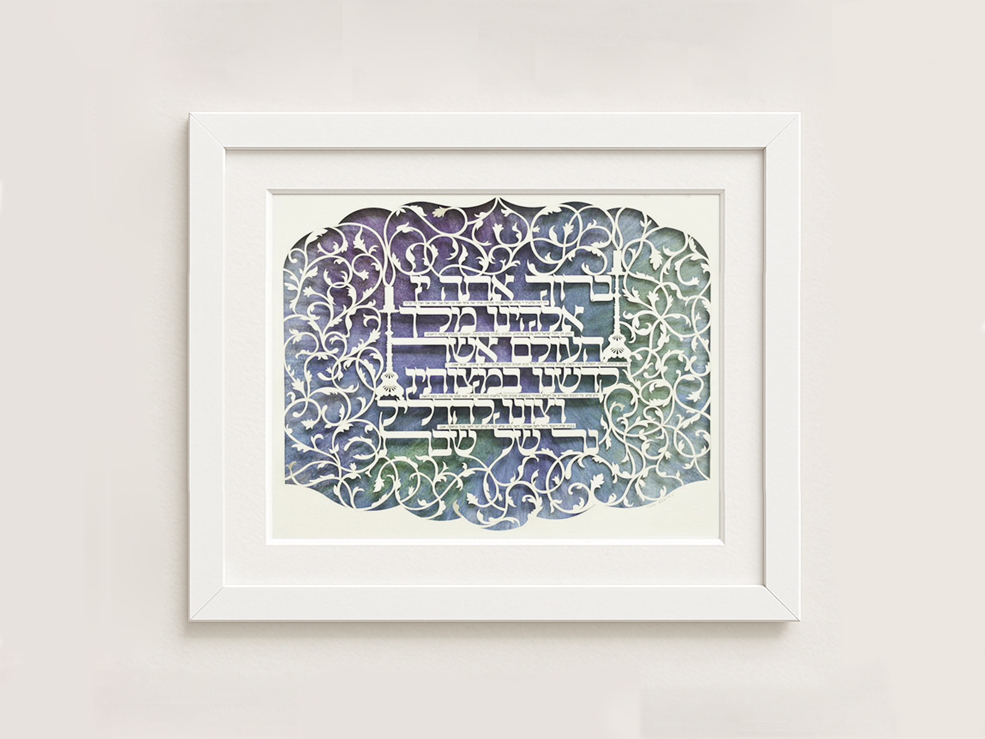 candle lighting blessing papercut letters design