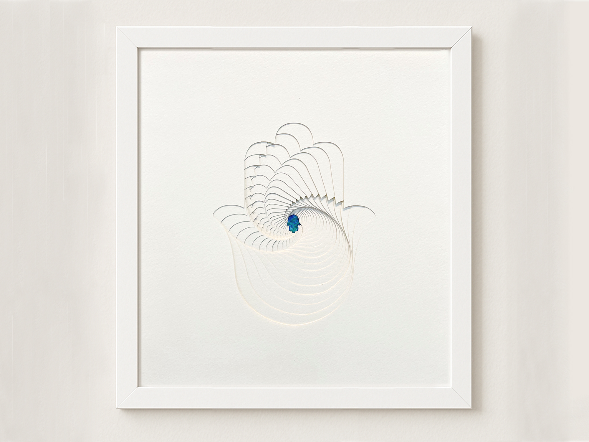 Hamsa home blessing papercut design