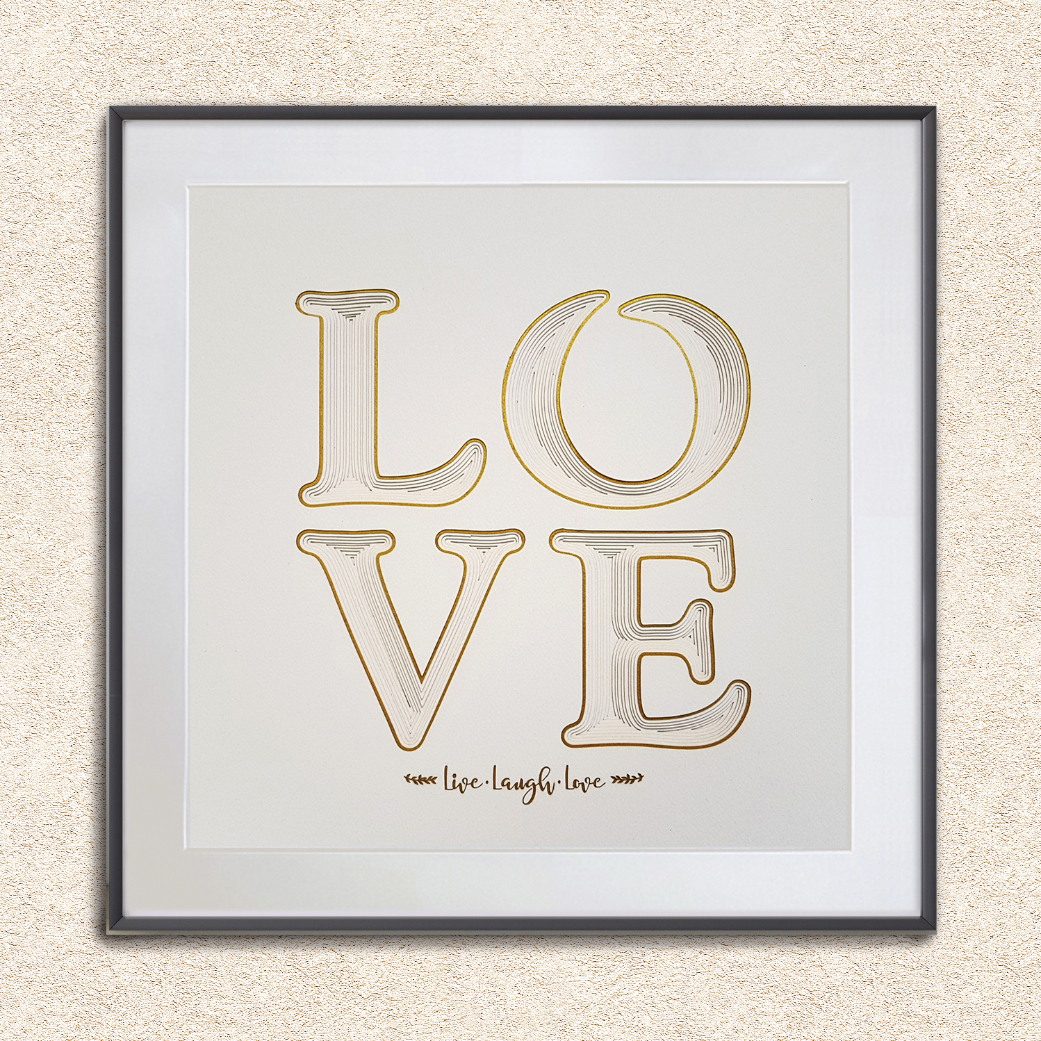 Love Layered Art Round font Gold combined