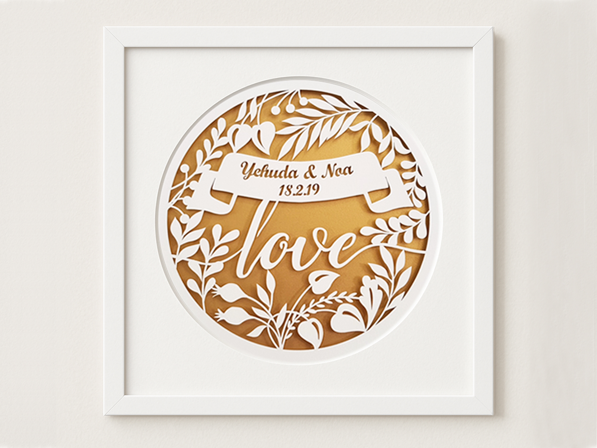 love anniversary gift papercut