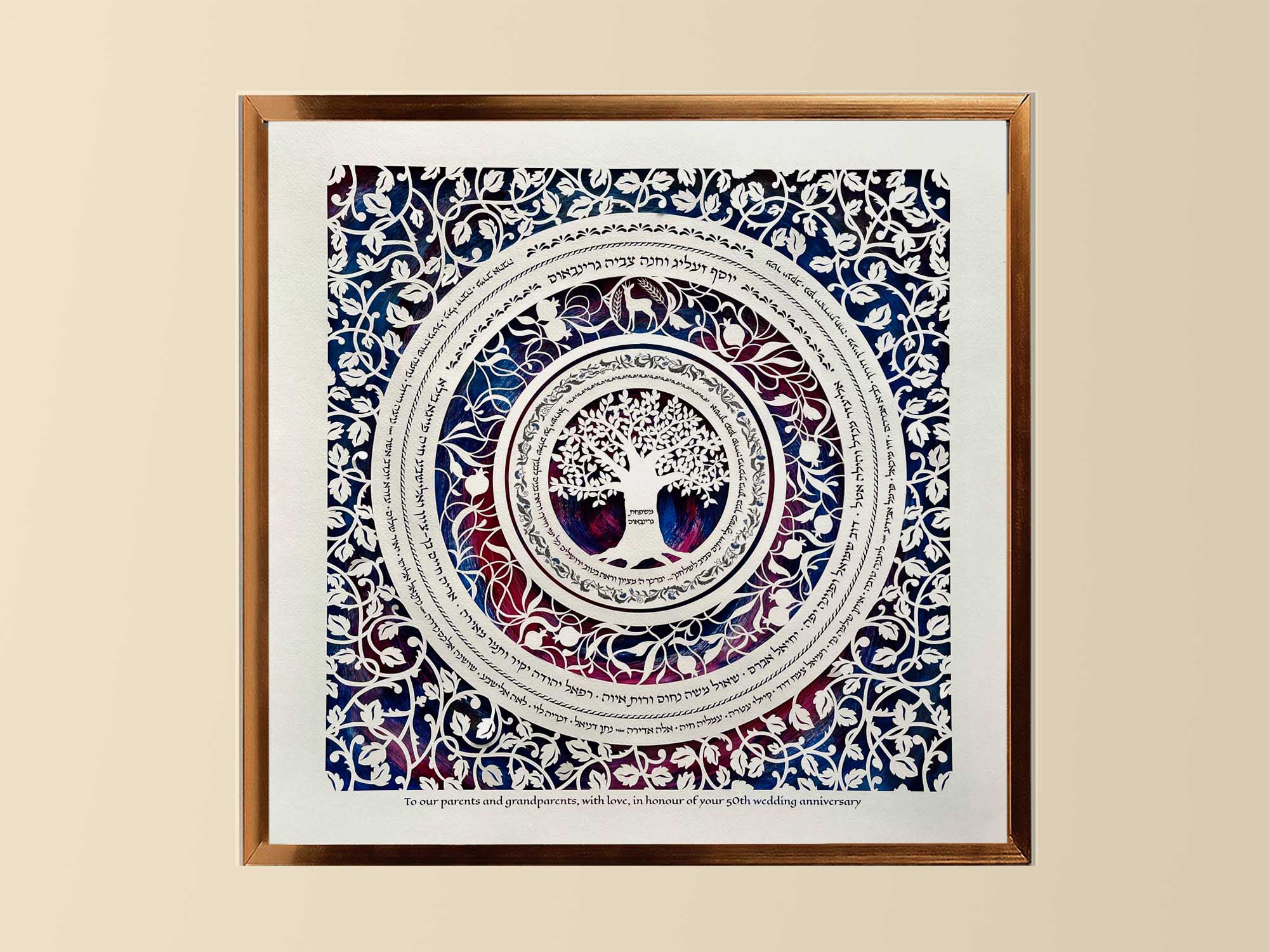 Several layers Family Tree Papercut design