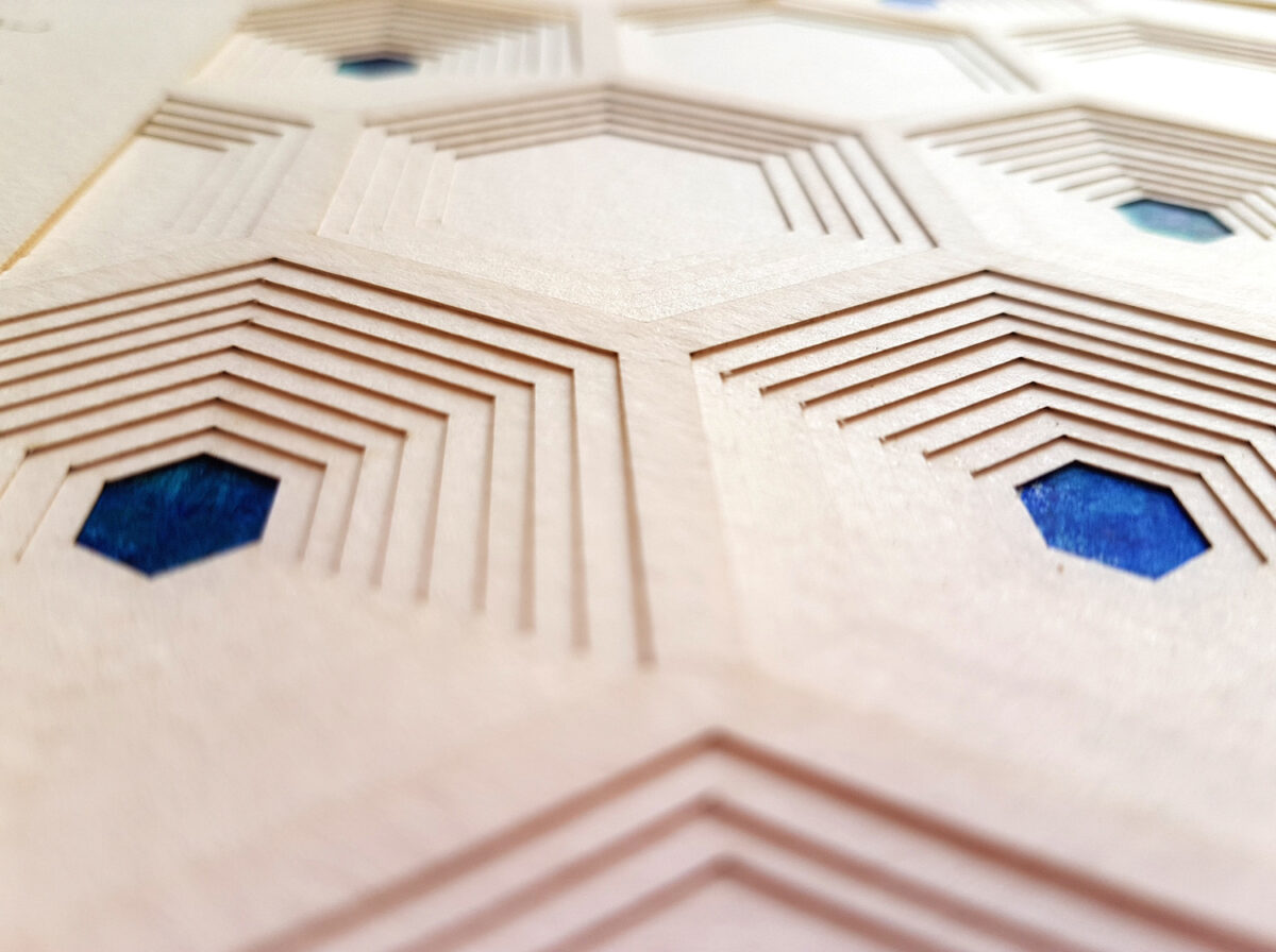 Layered Hexagon Ketubah modern design detail