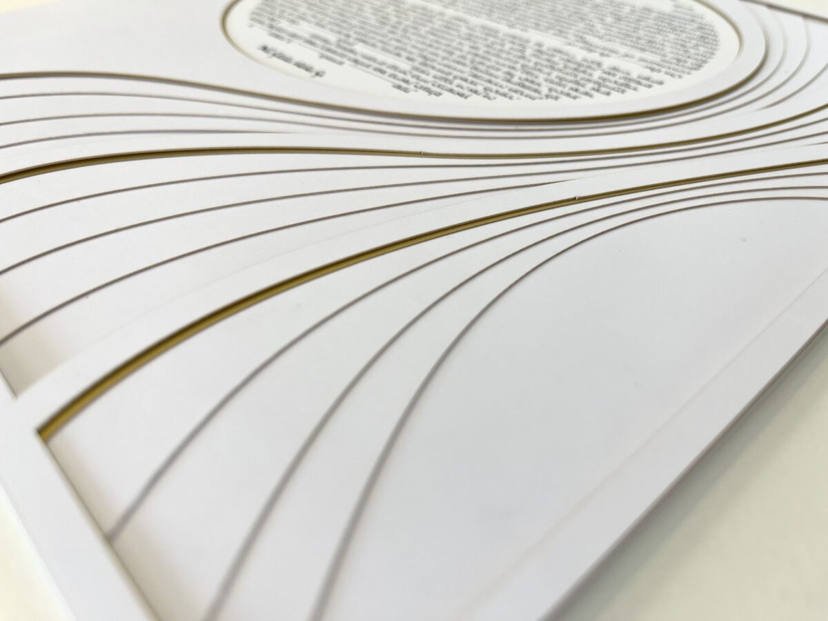 Rays of Gold modern design Ketubah detail