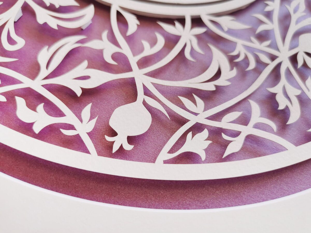 Woman of Valor floral ornament design detail