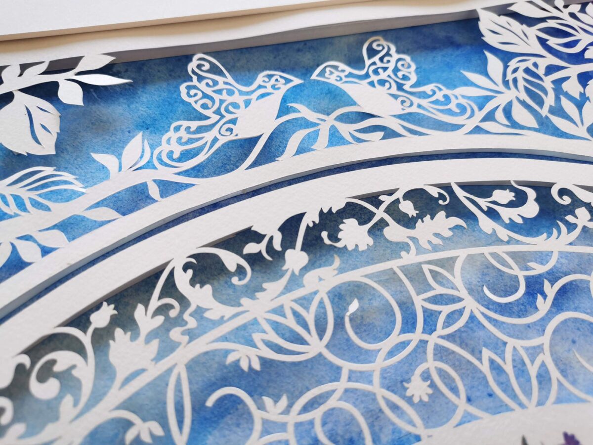 Eden themed Trees Ketubah detail