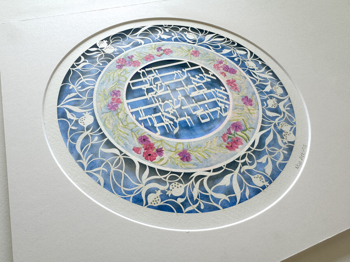 Watercolor Flowerl Home Blessing detail
