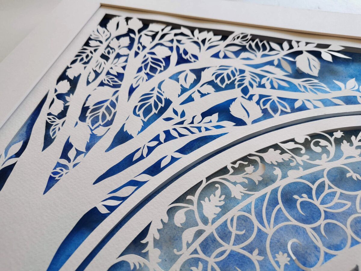 Eden themed Trees Ketubah detail