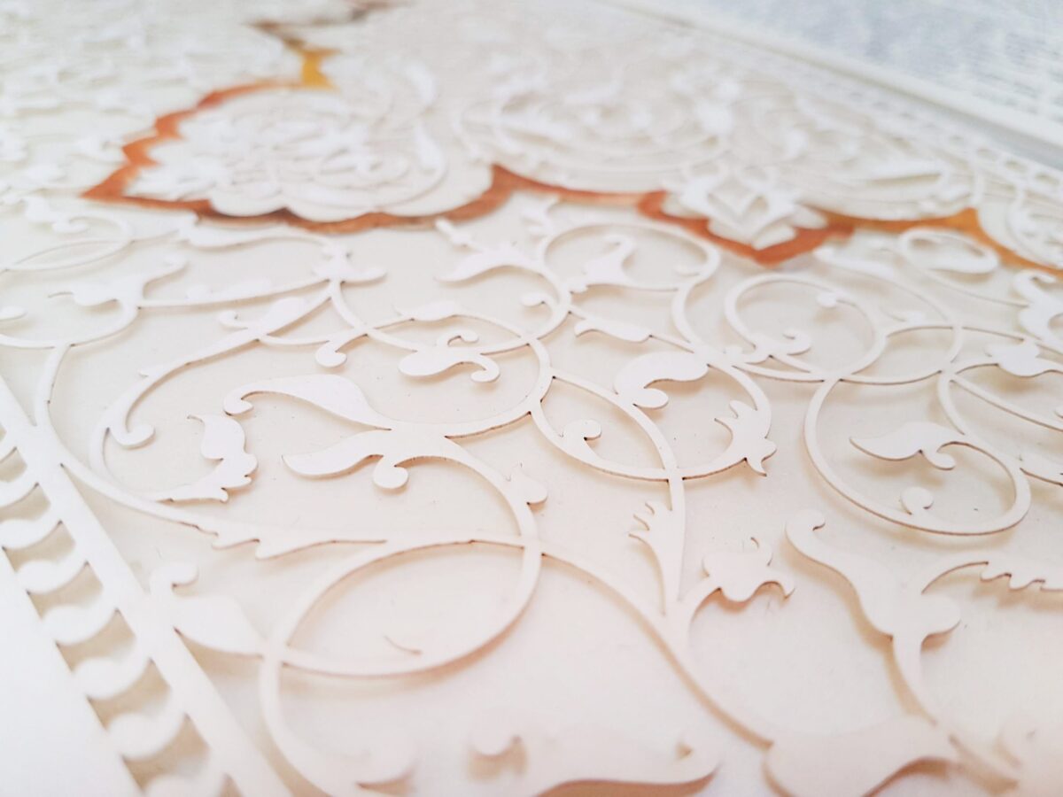 One of a kind Bridal Ketubah design detail