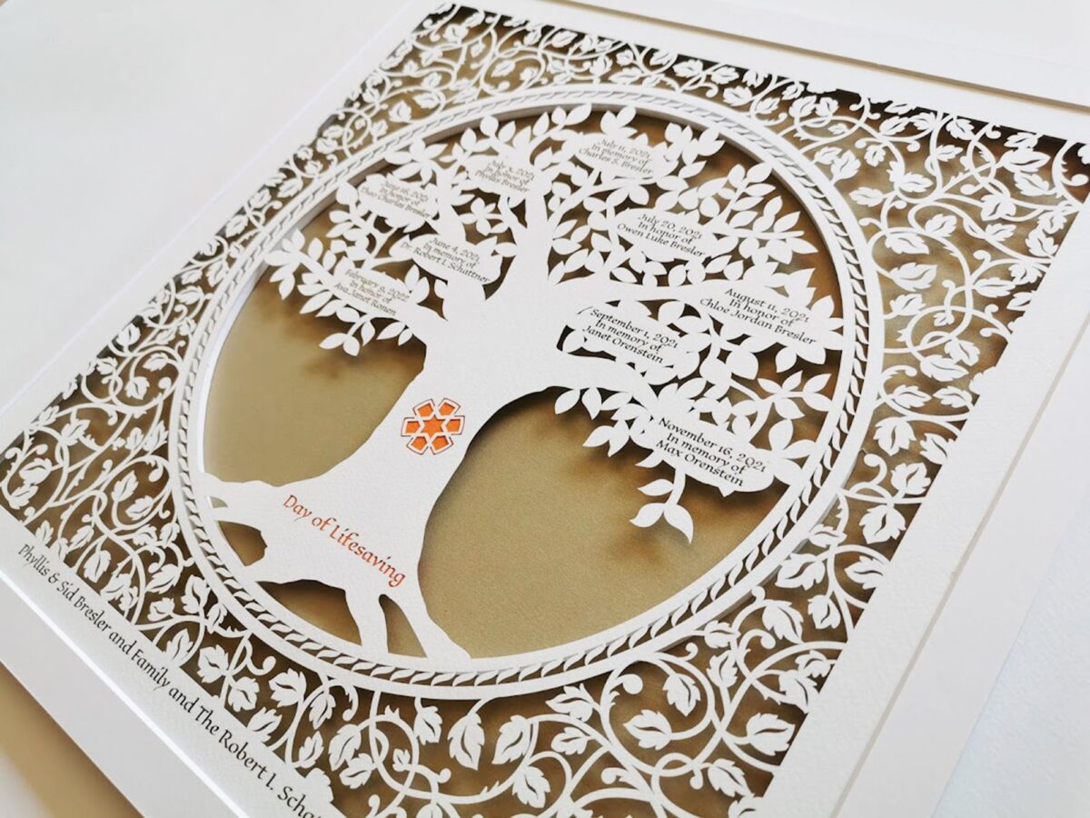 Family tree papercut design personalized Honoree gift