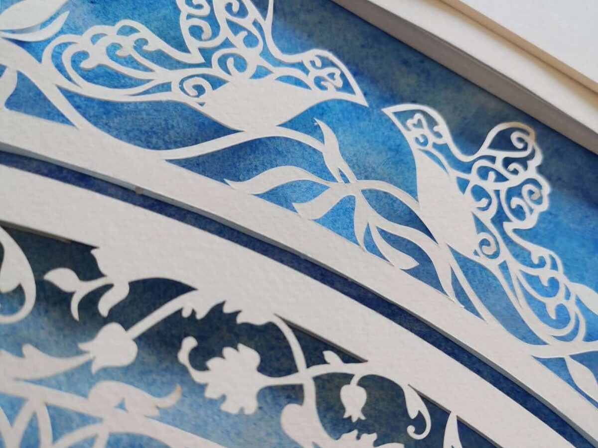Eden themed Trees Ketubah detail