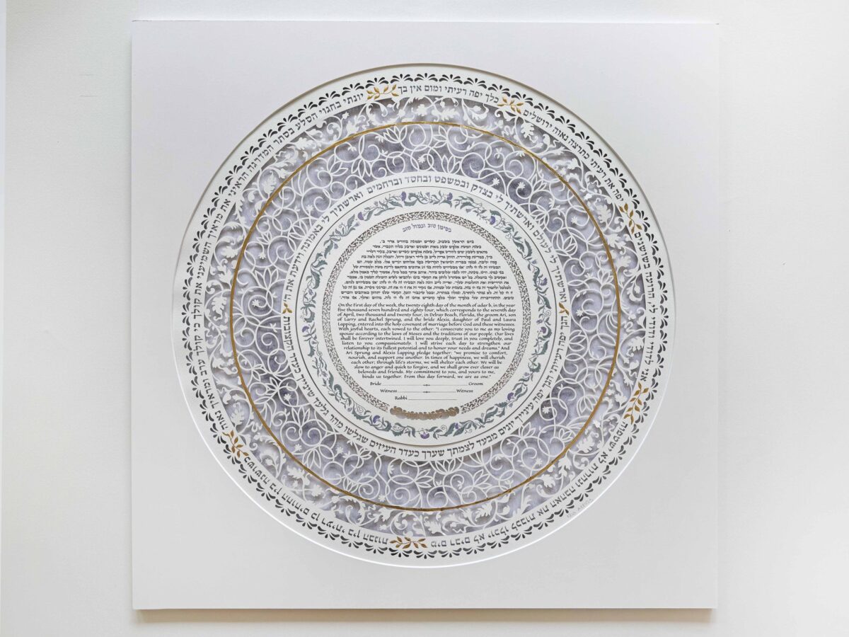 Golden Heavenly Ketubah wedding design