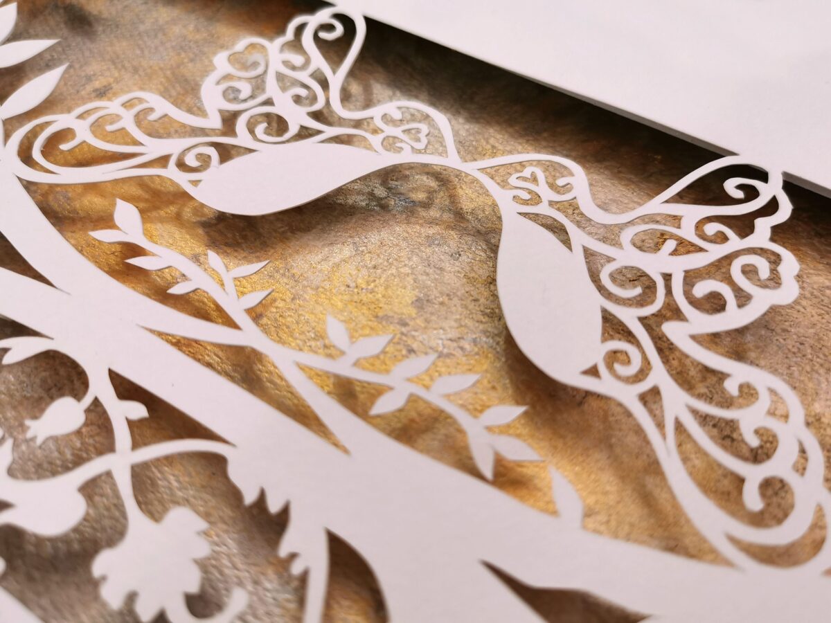 Customized Jerusalem of gold Ketubah detail