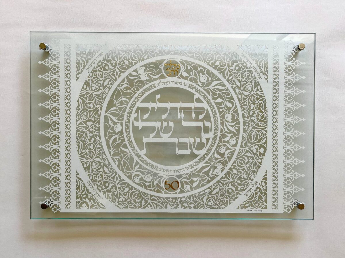 Personalized Candle Lighting Board Square watercolor flower ornament design