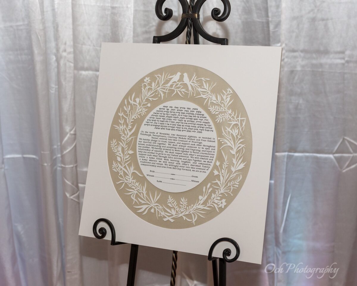 Personlized Love Birds Ketubah design