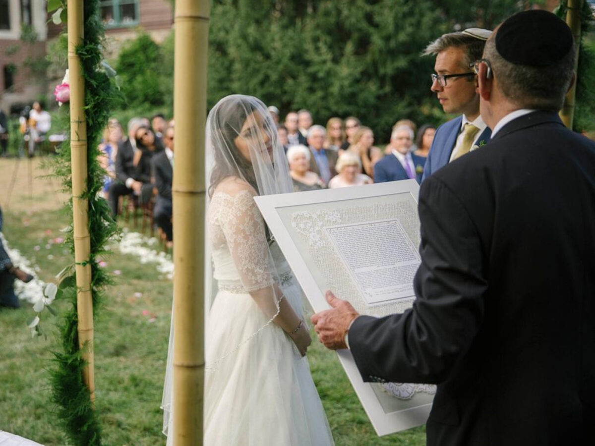 Customized Lace Ketubah gold paint