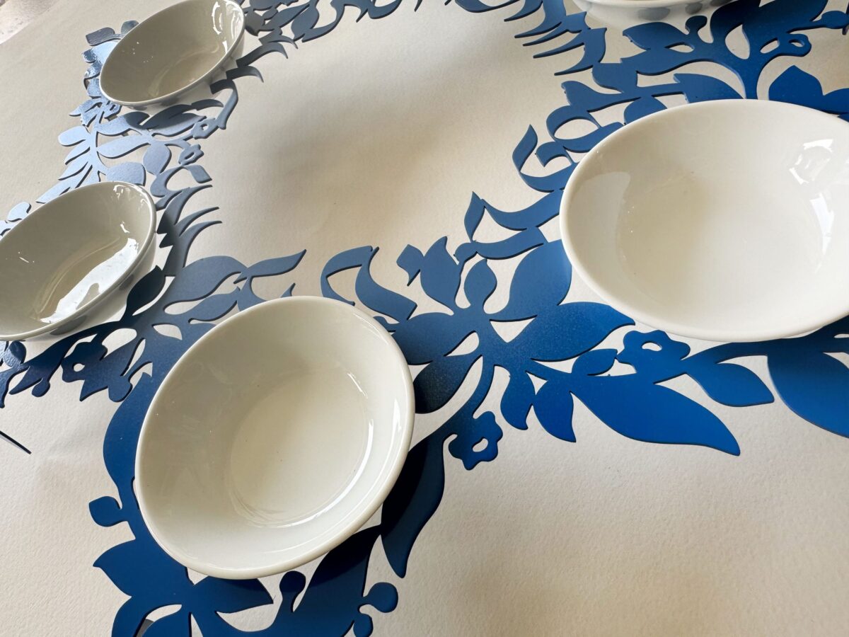 Star of David unique Seder Plate for Passover detail