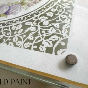 Israel Seven Species Challah Board papercut design with watercolor fruits and botanical border