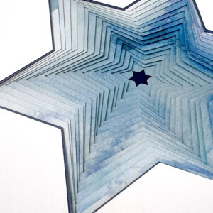 David star Ketubah papercut design watercolor background option Noa Attias papercut design WATERCOLOR backgro