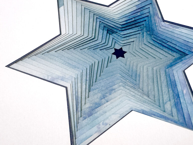 David star Ketubah papercut design watercolor background option Noa Attias papercut design WATERCOLOR backgro