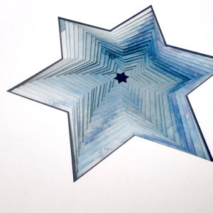star of david Ketubah papercut design watercolor background option Noa Attias papercut design WATERCOLOR backgro