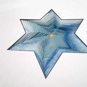 David star Ketubah papercut design watercolor background option Noa Attias papercut design WATERCOLOR backgro