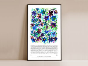 Floral painting print ketubah design