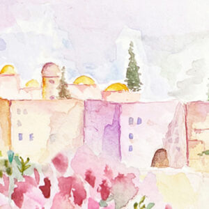 Jerusalem painting print ketubah design