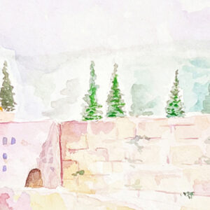 Jerusalem painting print ketubah design