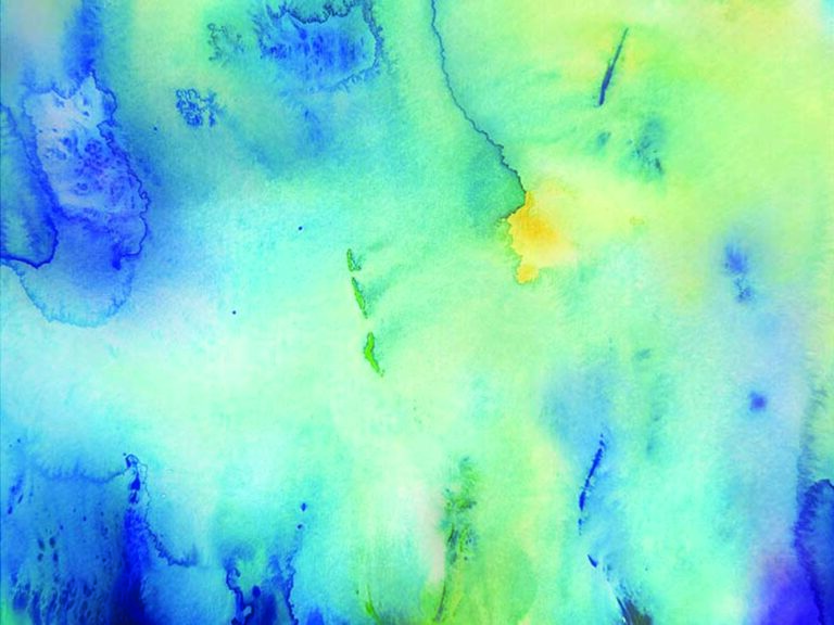 Heaven Ketubah painting print featuring abstract watercolor design in soft blue and green tones