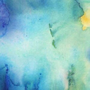 blue watercolor painting print ketubah design blossom