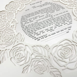 Roses Ketubah papercut design Noa Attias papercut design