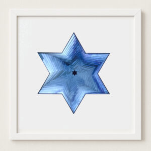 Star of david design watercolor