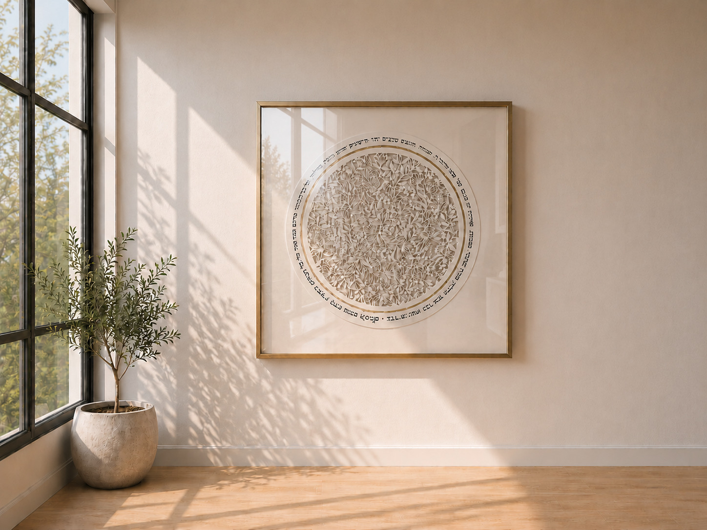Circle Home blessing floral papercut wall art Home Blessing