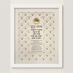 13 layers Children’s Blessing Hebrew papercut wall art by Noa Attias