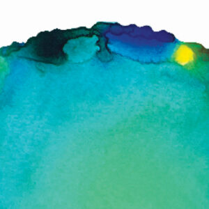 Bloom Ketubah Print featuring a soft circular watercolor design with fluid, organic movement.